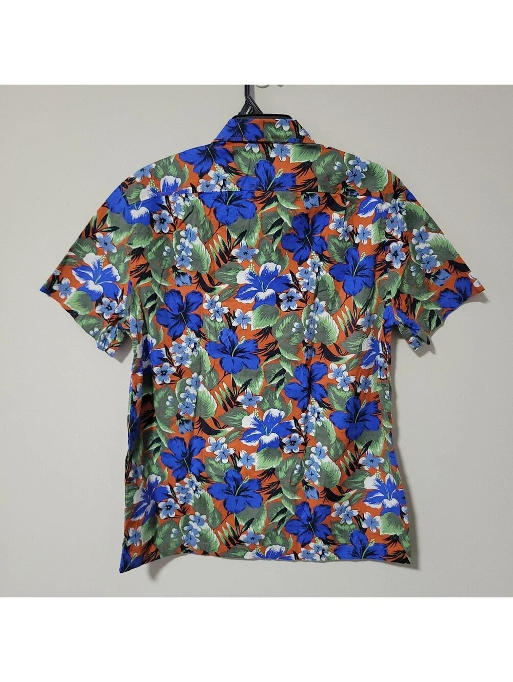 J.Crew Flex Hawaiian Button Up Shirt Mens M Green Floral Short Sleeve Tropical